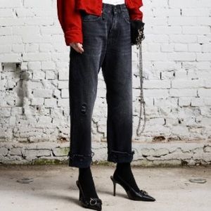 R13 Charcoal Boyfriend Jeans